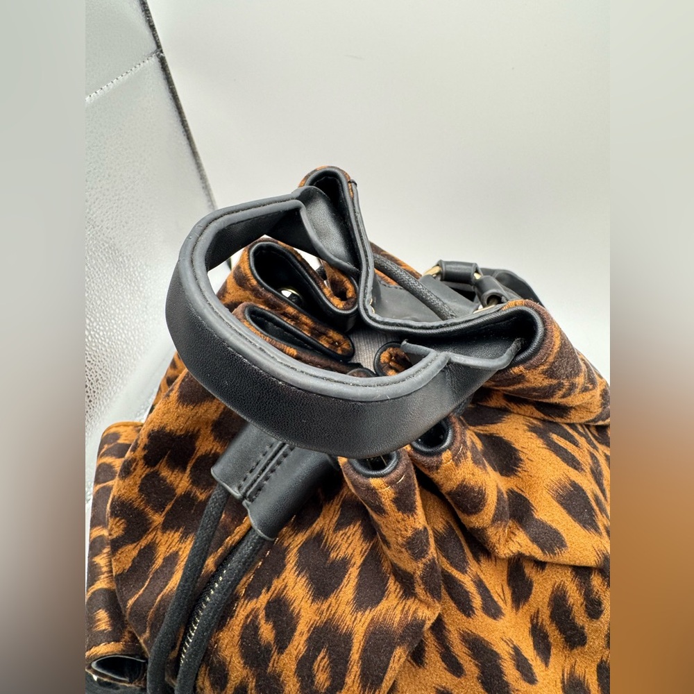 Leopard Print Drawstring Backpack - image 4